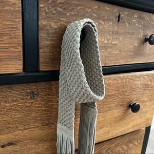 Suede Woven Fringe Sash
